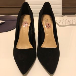 Not a pump suede wedge heel